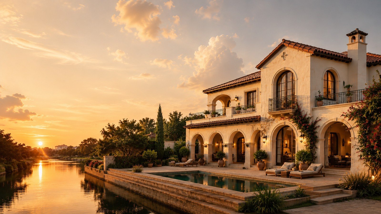 Canal-side villa