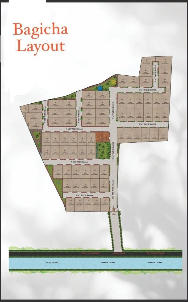 Bagicha layout overview beside the Ganga Canal